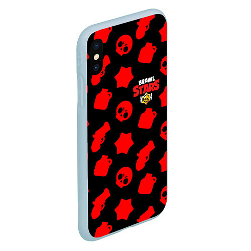 Чехол iPhone XS Max матовый Brawl stars logo / 3D-Голубой – фото 2