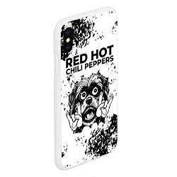 Чехол iPhone XS Max матовый Red Hot Chili Peppers - рок пес, цвет: 3D-белый — фото 2