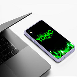 Чехол iPhone XS Max матовый Toxic text, цвет: 3D-светло-сиреневый — фото 2