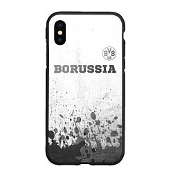 Чехол iPhone XS Max матовый Borussia - white gradient посередине, цвет: 3D-черный