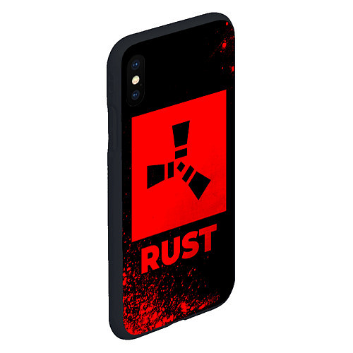 Чехол iPhone XS Max матовый Rust - red gradient / 3D-Черный – фото 2