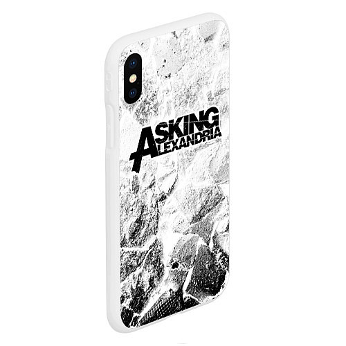 Чехол iPhone XS Max матовый Asking Alexandria white graphite / 3D-Белый – фото 2