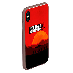 Чехол iPhone XS Max матовый Red Dead Redemption game, цвет: 3D-коричневый — фото 2