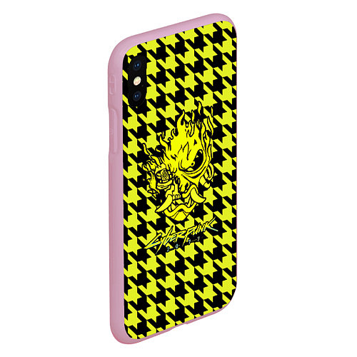 Чехол iPhone XS Max матовый Cyberpunk 2077 pattern / 3D-Розовый – фото 2