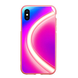 Чехол iPhone XS Max матовый Неоновый свет текстура, цвет: 3D-баблгам