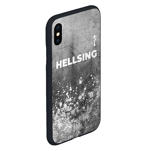 Чехол iPhone XS Max матовый Hellsing - grey gradient посередине / 3D-Черный – фото 2