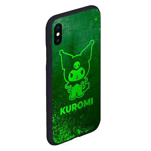 Чехол iPhone XS Max матовый Kuromi - green gradient / 3D-Черный – фото 2