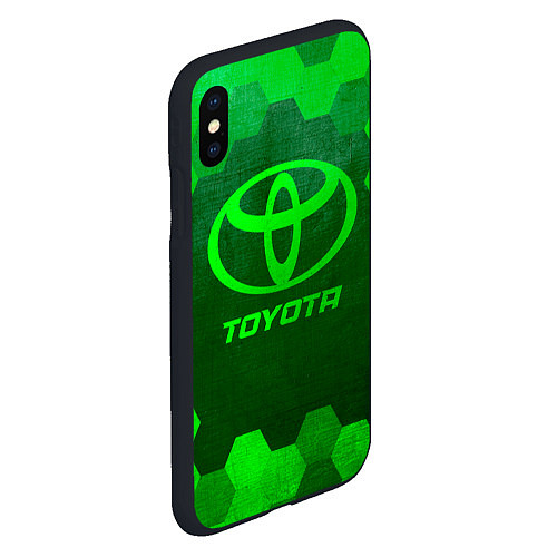 Чехол iPhone XS Max матовый Toyota - green gradient / 3D-Черный – фото 2