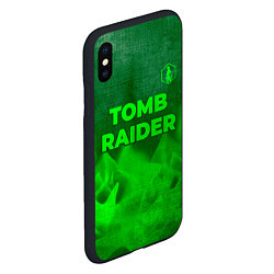 Чехол iPhone XS Max матовый Tomb Raider - green gradient посередине, цвет: 3D-черный — фото 2