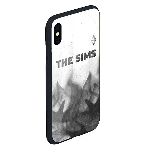 Чехол iPhone XS Max матовый The Sims - white gradient посередине / 3D-Черный – фото 2