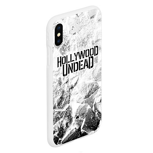 Чехол iPhone XS Max матовый Hollywood Undead white graphite / 3D-Белый – фото 2