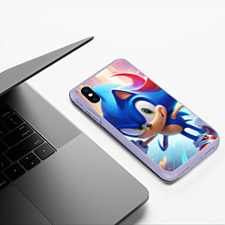 Чехол iPhone XS Max матовый Sonic 1, цвет: 3D-светло-сиреневый — фото 2