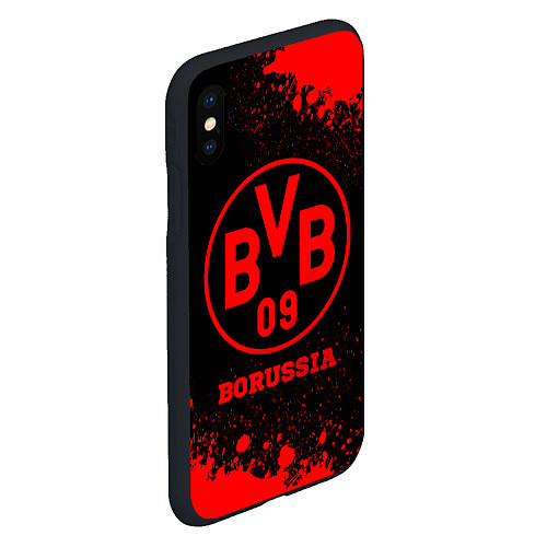 Чехол iPhone XS Max матовый Borussia - red gradient / 3D-Черный – фото 2