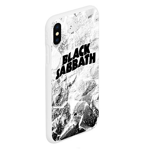 Чехол iPhone XS Max матовый Black Sabbath white graphite / 3D-Белый – фото 2