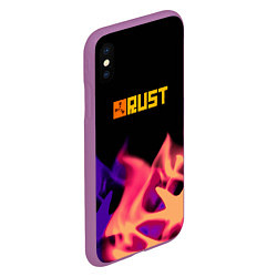 Чехол iPhone XS Max матовый RUST neon fire, цвет: 3D-фиолетовый — фото 2