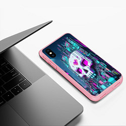 Чехол iPhone XS Max матовый Skull Minecraft - ai art fantasy, цвет: 3D-баблгам — фото 2