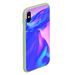 Чехол iPhone XS Max матовый Неоновая текстура абстракция, цвет: 3D-салатовый — фото 2