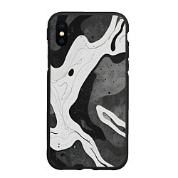 Чехол iPhone XS Max матовый Камуфляж темный, цвет: 3D-черный