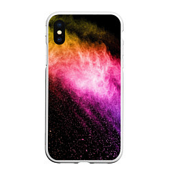 Чехол iPhone XS Max матовый Абстрактный всплеск красок, цвет: 3D-белый