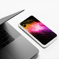 Чехол iPhone XS Max матовый Абстрактный всплеск красок, цвет: 3D-белый — фото 2