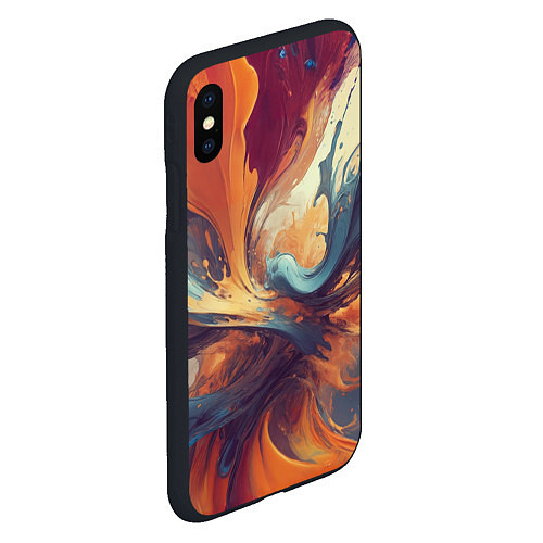 Чехол iPhone XS Max матовый Акриловая абстракция в стиле Vallejo / 3D-Черный – фото 2