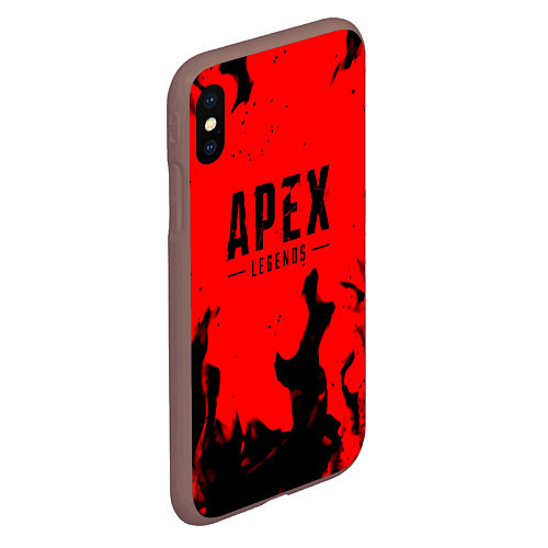 Чехол iPhone XS Max матовый Apex legends fire steel / 3D-Коричневый – фото 2