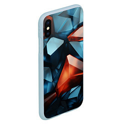 Чехол iPhone XS Max матовый Синие и янтарные камни, цвет: 3D-голубой — фото 2