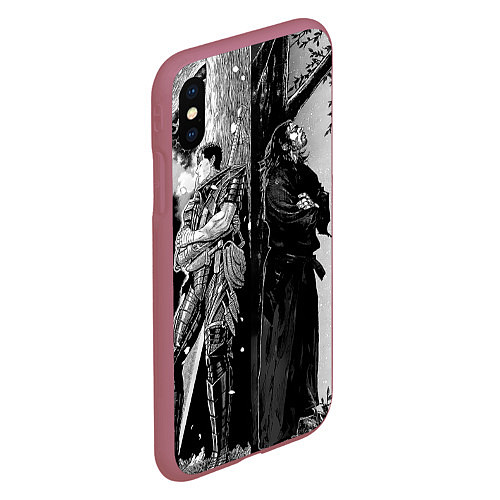 Чехол iPhone XS Max матовый Berserk and Miyamoto Musashi / 3D-Малиновый – фото 2