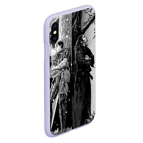 Чехол iPhone XS Max матовый Berserk and Miyamoto Musashi / 3D-Светло-сиреневый – фото 2