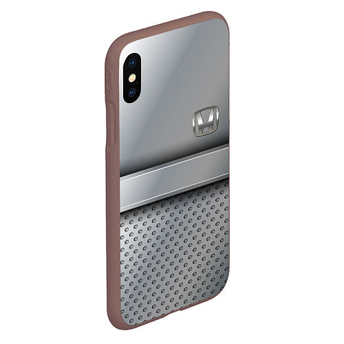 Чехол iPhone XS Max матовый Honda metal / 3D-Коричневый – фото 2