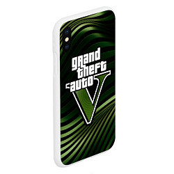 Чехол iPhone XS Max матовый Grand Theft Auto V - logo, цвет: 3D-белый — фото 2