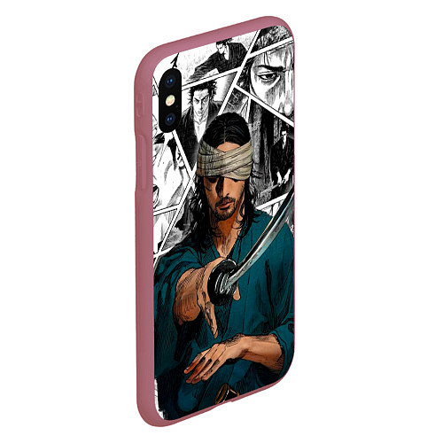 Чехол iPhone XS Max матовый Musashi Miyamoto / 3D-Малиновый – фото 2