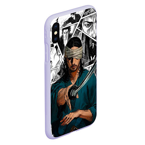 Чехол iPhone XS Max матовый Musashi Miyamoto / 3D-Светло-сиреневый – фото 2