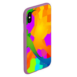 Чехол iPhone XS Max матовый Мозаика цветная, цвет: 3D-фиолетовый — фото 2