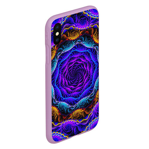 Чехол iPhone XS Max матовый Неоновая психоделика / 3D-Сиреневый – фото 2