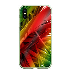 Чехол iPhone XS Max матовый Текстура шипы, цвет: 3D-салатовый