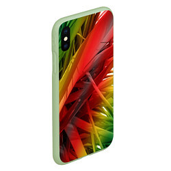 Чехол iPhone XS Max матовый Текстура шипы, цвет: 3D-салатовый — фото 2