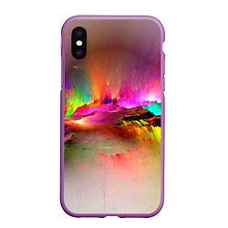 Чехол iPhone XS Max матовый Грозовые краски всплеск, цвет: 3D-фиолетовый