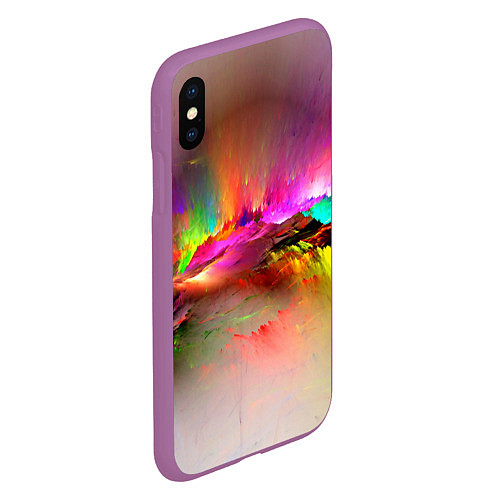 Чехол iPhone XS Max матовый Грозовые краски всплеск / 3D-Фиолетовый – фото 2