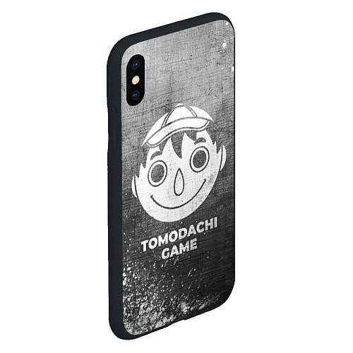 Чехол iPhone XS Max матовый Tomodachi Game - grey gradient / 3D-Черный – фото 2