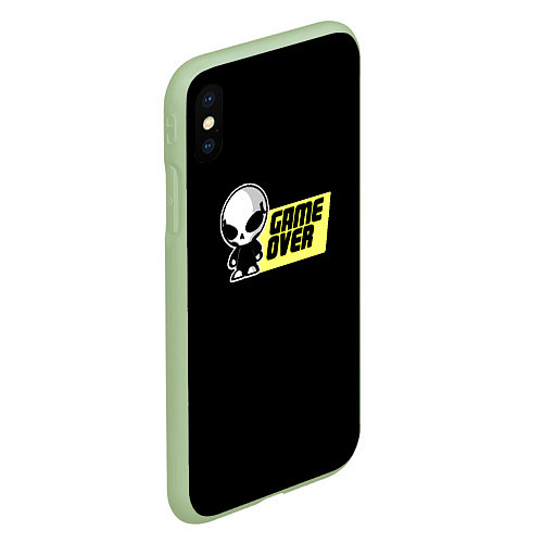 Чехол iPhone XS Max матовый Game over alien / 3D-Салатовый – фото 2