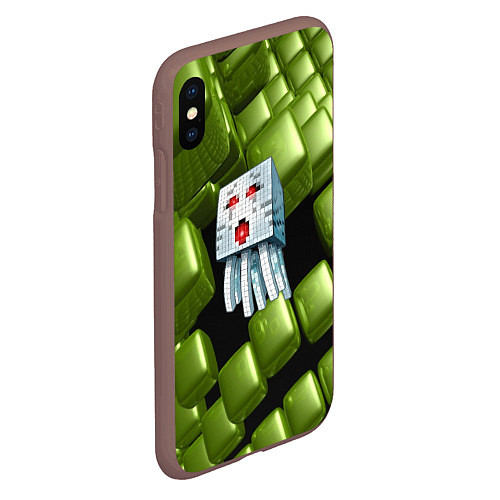 Чехол iPhone XS Max матовый Minecraft ghost / 3D-Коричневый – фото 2