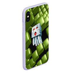 Чехол iPhone XS Max матовый Minecraft ghost, цвет: 3D-светло-сиреневый — фото 2