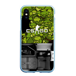 Чехол iPhone XS Max матовый Counter strike game skin, цвет: 3D-голубой