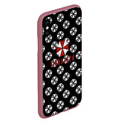 Чехол iPhone XS Max матовый Resident evil pattern umbrella, цвет: 3D-малиновый — фото 2