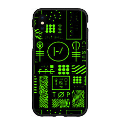 Чехол iPhone XS Max матовый Twenty one pilots neon, цвет: 3D-черный