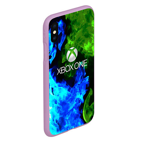 Чехол iPhone XS Max матовый Xbox битва огня / 3D-Сиреневый – фото 2