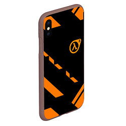 Чехол iPhone XS Max матовый Half life geometry orange, цвет: 3D-коричневый — фото 2