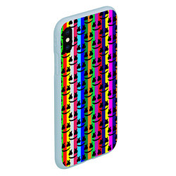 Чехол iPhone XS Max матовый Marshmello радуга, цвет: 3D-голубой — фото 2