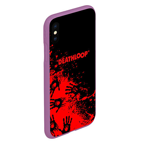 Чехол iPhone XS Max матовый Deathloop руки краска / 3D-Фиолетовый – фото 2